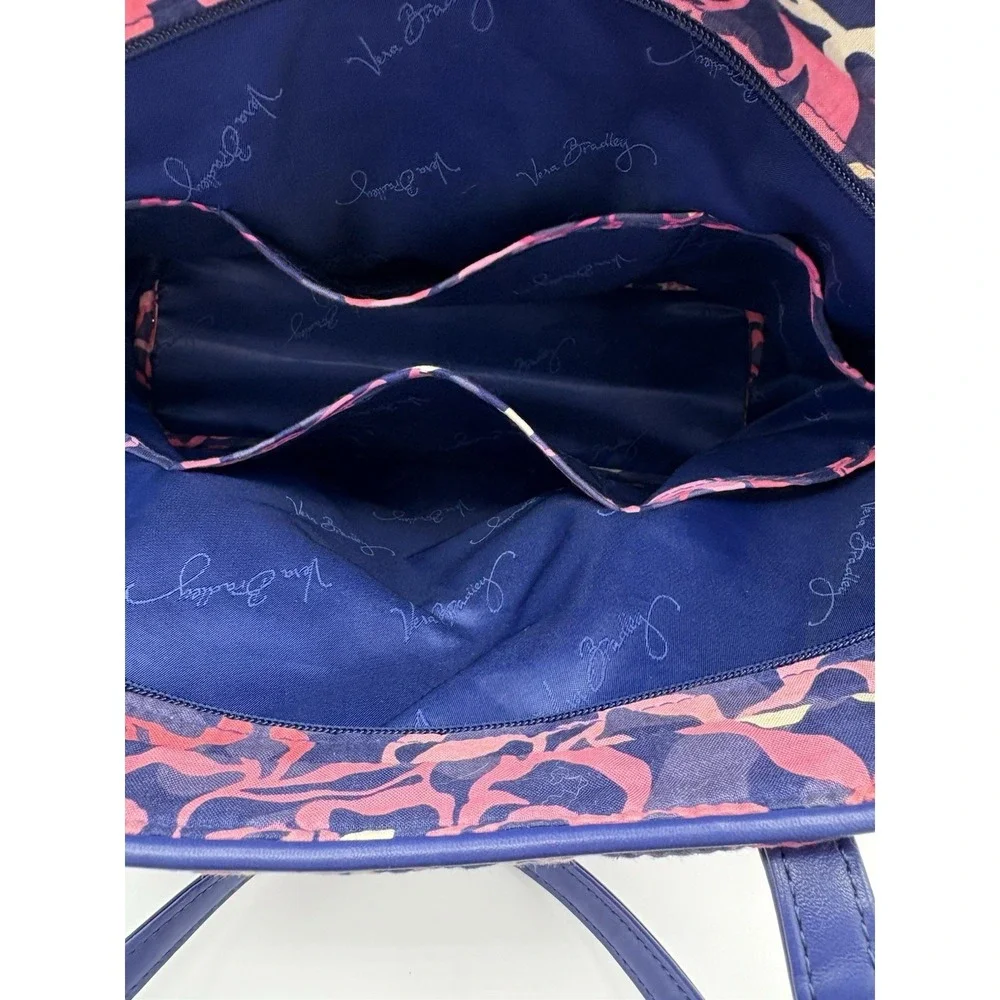Vera Bradley Pink Purple Large Purse Tote Bag Some Fading And Wear